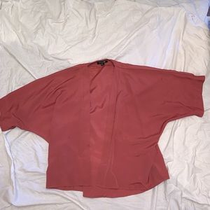 Burnt orange colored short sleeve kimono